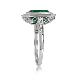 2.79ct Emerald and Diamond Halo Ring - Ardena Ring 13956 TSV