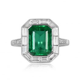 2.79ct Emerald Cut Emerald Diamond Ring - Ardena Ring 13956 TV