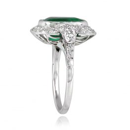 Platinum Deco Style Ring Medellin Ring Top Side View