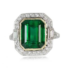 5.03ct Emerald Cut Emerald Engagement Ring - Greenwich Ring 13960 TV