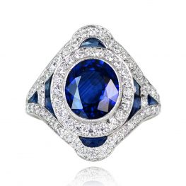 3.22ct Oval Cut Sapphire Cocktail Ring - Falkland Ring 14011 TV