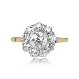 Edwardian Old European Diamond Cluster Ring - Lamego Ring 14031 TV
