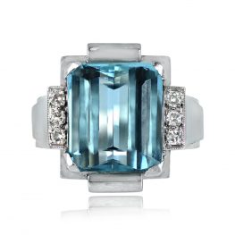 Approx 4ct Aquamarine Diamond Cocktail Ring - Caledonia Ring 14042 TV