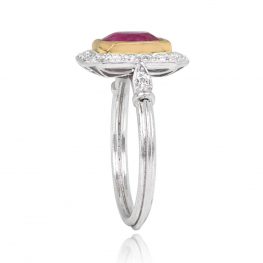 1.62ct Burma Ruby Diamond Halo Ring - Verbena Ring 14066 TSV