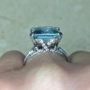 Prong Set Emerald Cut Natural Aquamarine Gemstone Ring 14097 F3