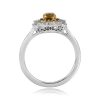 Yellow Brown Diamond Halo Engagement Ring - Montmartre Ring 14104 SV