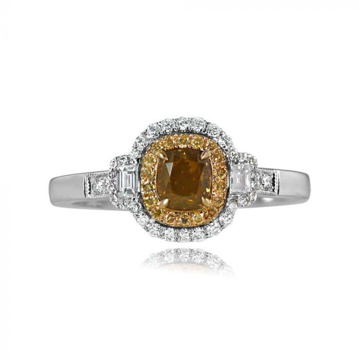 0.48ct Yellow Brown Fancy Diamond Ring - Montmartre Ring 14104 TV