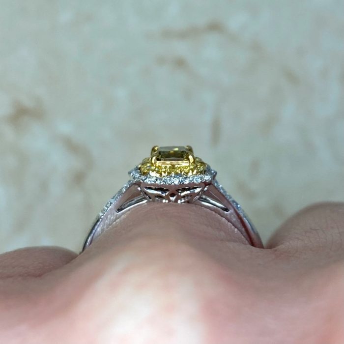 Open Work Under Gallery 18k White Gold Mounting Engagement Ring 14105 F3