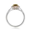Yellow Brown Diamond Halo Engagement Ring - Somers Ring 14105 SV