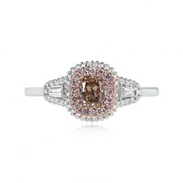Fancy Brownish Pink Colored Diamond Ring - Le Marais Ring 14106 TV