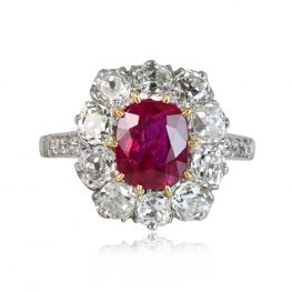 1.46ct Cushion Cut Burma Ruby Ring - Toulon Ring 14115 TV