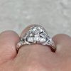 Diamond Decorated Mounting Vintage Platinum Engagement Ring 14146 F3