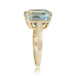 Retro Era Asscher Cut Aquamarine Ring - BS&F Vintage Ring 14151 TSV