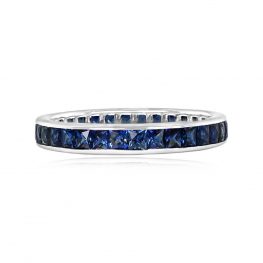 French Cut Sapphire Eternity Wedding Band - Columbia Band 14172 TV