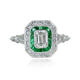 Emerald Cut Diamond Ring Newbury Ring Top View