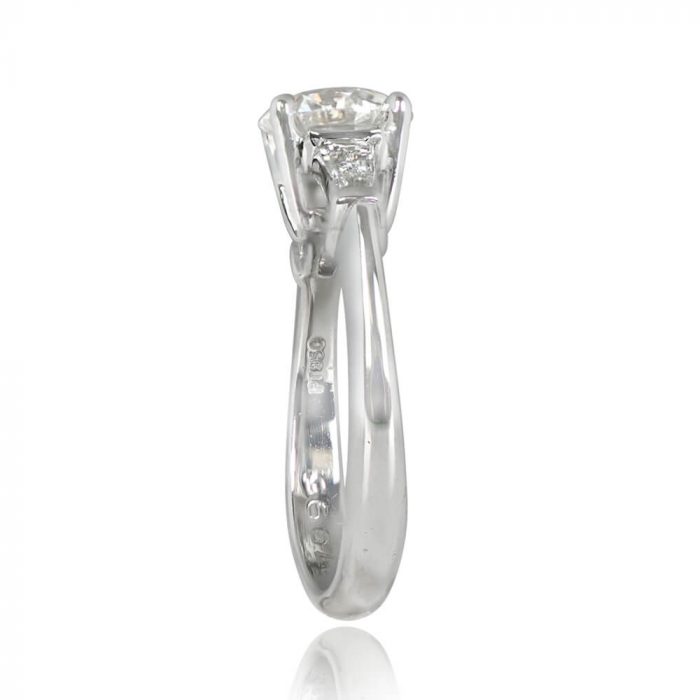 Round Brilliant and Tapered Baguette Cut Diamond Ring - 14185 TSV