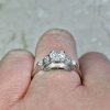 18k White Gold Mounting Box Prong Set Vintage Diamond Ring 14216 F3
