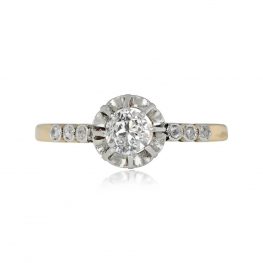 Antique Edwardian Old Mine Diamond Ring - Jersey Ring 14217 TV