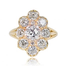 Vintage Diamond Cluster Floral Motif Ring - Chard Ring 14218 TV