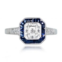1.06ct Asscher Cut Diamond Engagement Ring - Montgomery Ring 14225-TV-1000PX