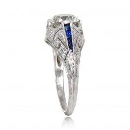 Art Deco Diamond Ring Chrysler Ring Top Side View
