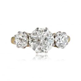 Antique Edwardian Three Stone Diamond Ring - Denton Ring 14270 TV