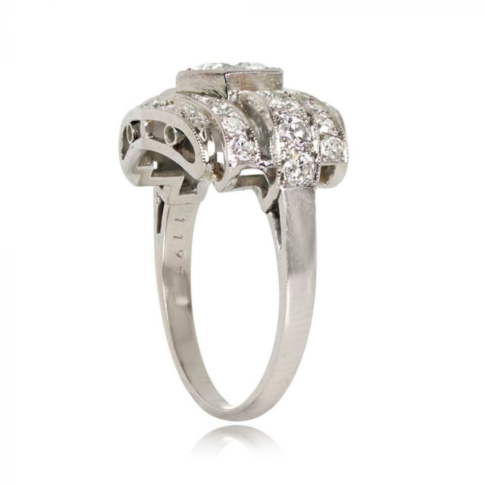 French Retro Transitional Cut Diamond Ring - Mill Ring 14280 TSV