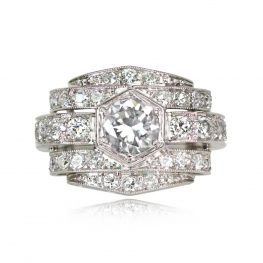 0.70ct Transitional Cut Diamond Engagement Ring - Mill Ring 14280 TV