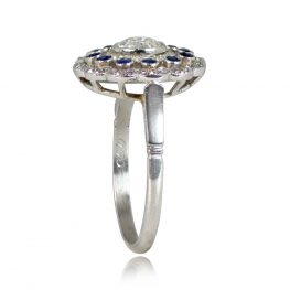 Edwardian Old European Diamond Sapphire Ring - Ascan Ring 14291 TSV