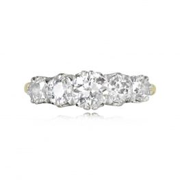 Edwardian Five Stone Diamond Engagement Ring - Inwood Ring 14316 TV