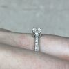 Diamond Decorated Shank Platinum Mounting Diamond Engagement Ring 14318-F4
