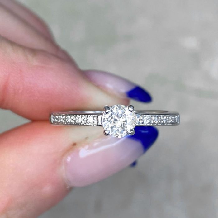 Art Deco Era Solitaire Diamond Engagement Ring Circa 1930 14318-F5