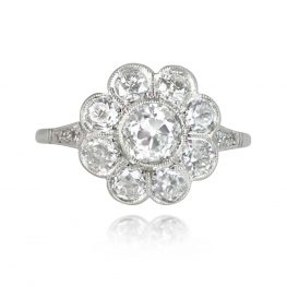 Diamond Cluster Ring Milford Ring Top View