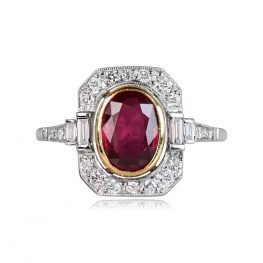 1.40ct Ruby and Diamond Halo Platinum Gemstone Ring 14333-TV-1000PX