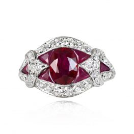 Oval Cut Ruby and Diamond Ring - Orland Ring