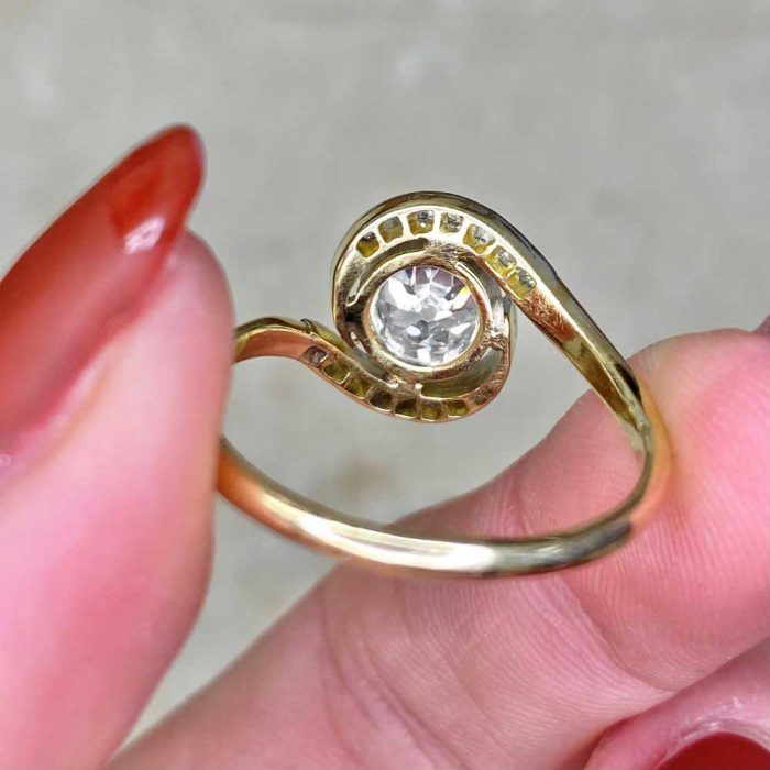 Back View Edwardian Diamond Ring Mirage Ring 14336 F6