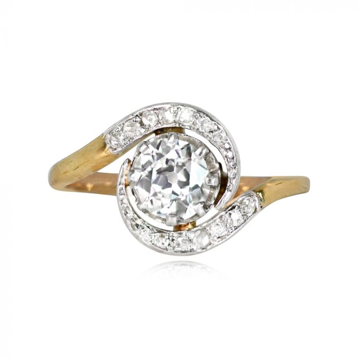 Antique Diamond Ring Mirage Ring 14336 Top View