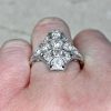 Elongated Low Profile Three Bezel Set Diamond Art Deco Ring 14358-F3