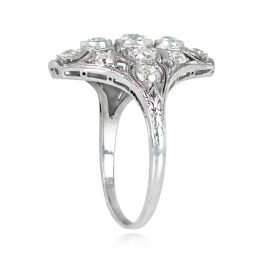 Art Deco Diamond Platinum Cocktail Ring - Clermont Ring 14358 TSV