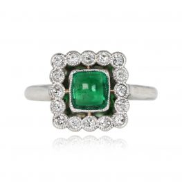 Natural Green Emerald Ring Elmfield Ring Top View
