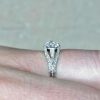 Three Section Split Diamond Shoulder Accented Engagement Ring 14369-F4