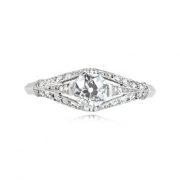 Art Deco Diamond Ring Girona Ring Top View 14369