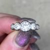 0.45ct Old European Cut Diamond Center Stone Five Stone Engagement Ring 14370-F5