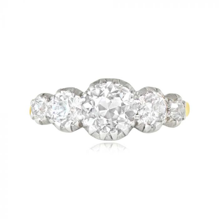 5 Stone Antique Rings Primrose Ring Top Side View