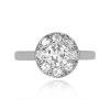 Antique Diamond Cluster Ring Carnegie Ring Top View