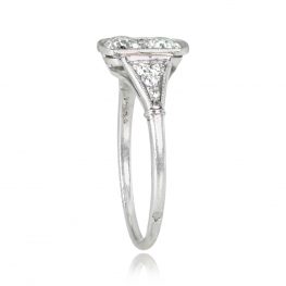 Two Stone Diamond and Platinum Ring. Founry Ring Top Side View