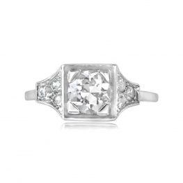 Art Deco Diamond Ring Edison Ring Top View