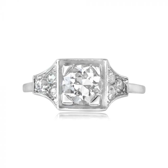 Art Deco Diamond Ring Edison Ring Top View