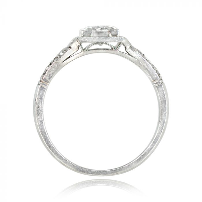 French Art Deco Diamond Ring Luton Ring Top View
