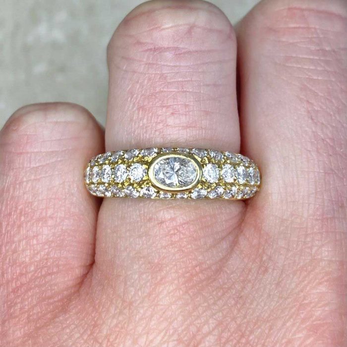 Vintage Cartier Oval Diamond Engagement Ring Circa 1950 14398-F2